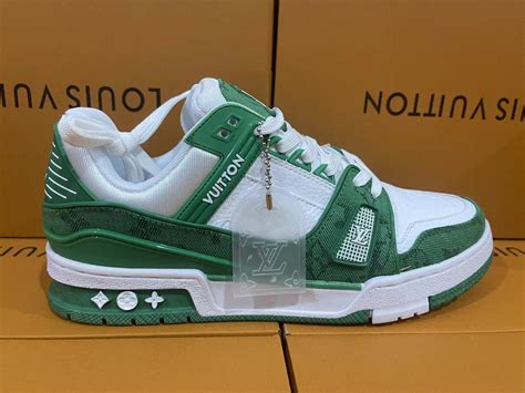 lv sneaker trainer green|louis vuitton trainer sneaker low.